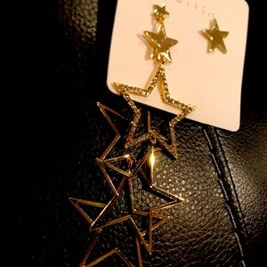 Mismatched/ Asymmetrical Star Dangle Earrings